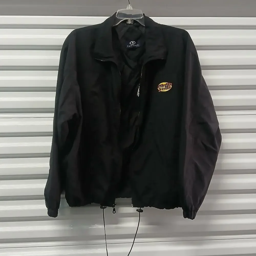 Vintage Men's Windbreaker Jacket Size XL Black Outerwear Grunge Gorpcore Casual
